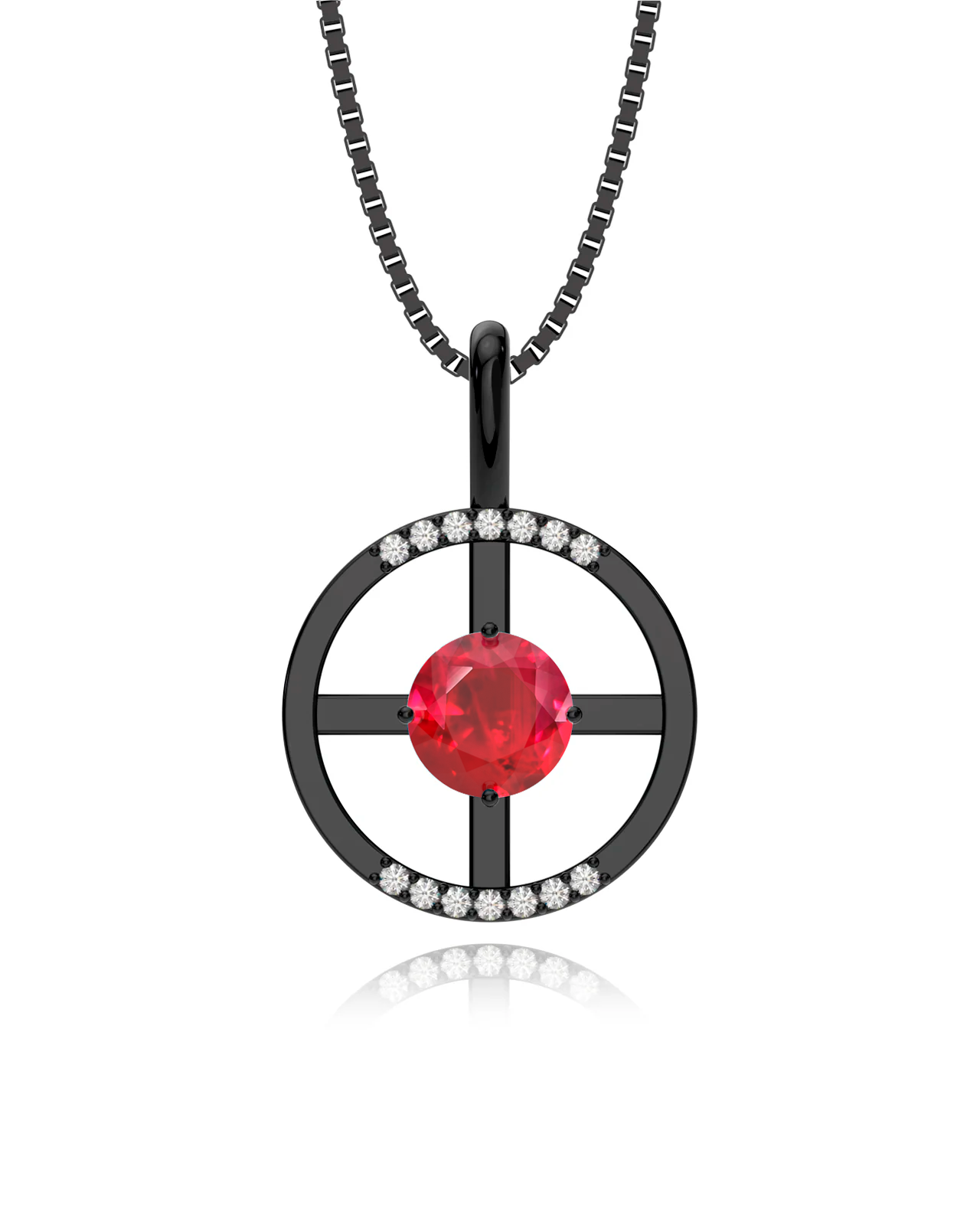 Colar Arc - Rubi + Diamantes