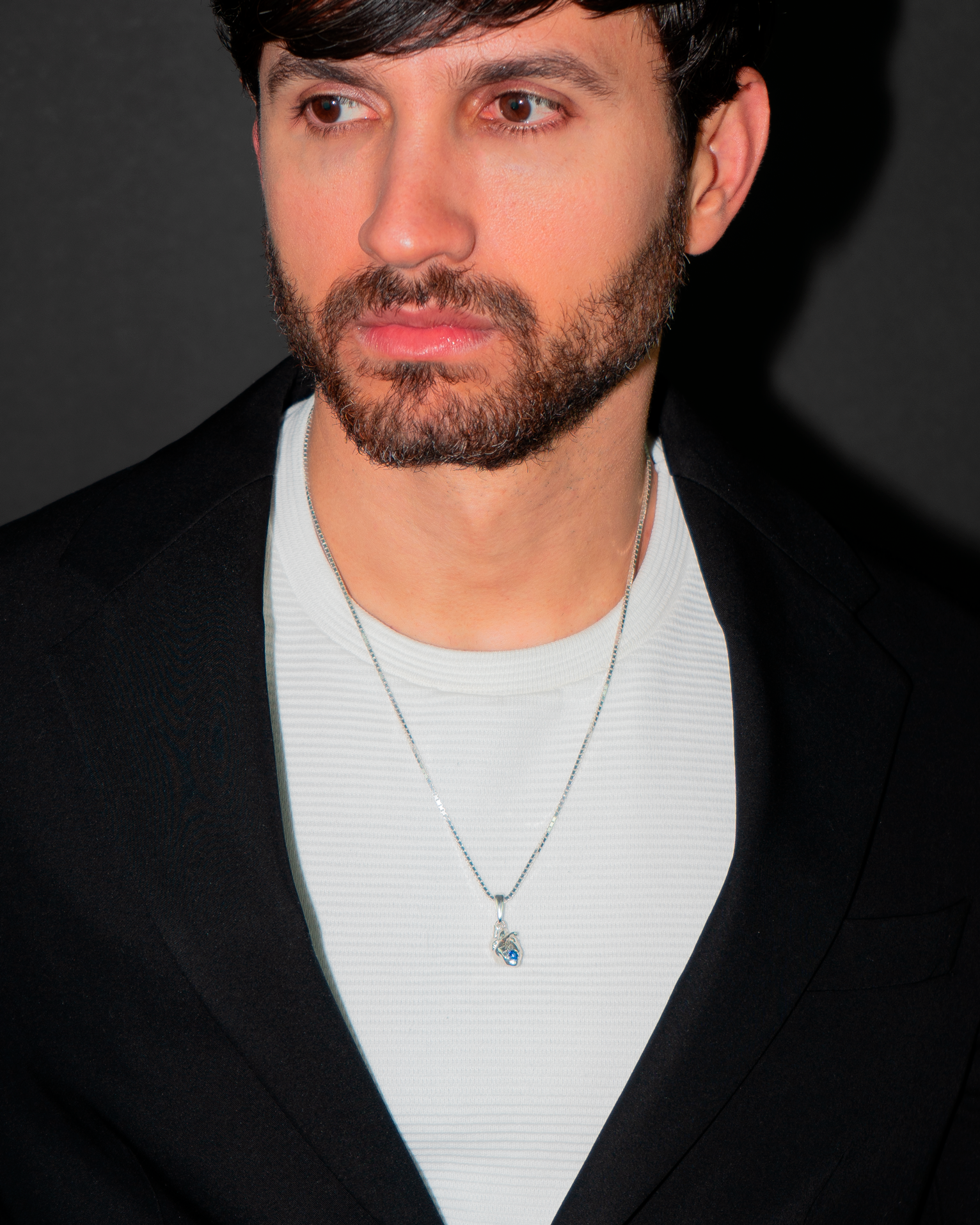 Colar Coração - Safira