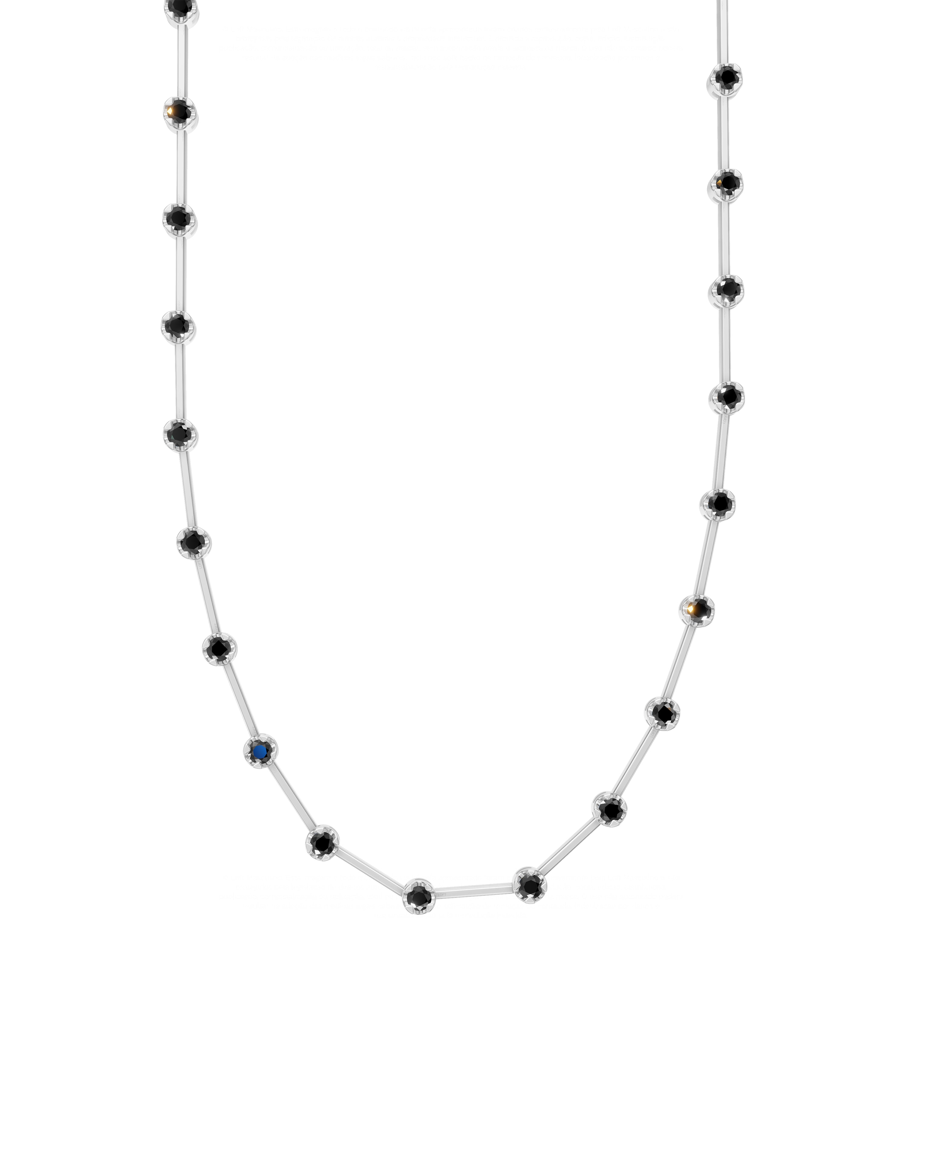 Colar Riviera Fio Faca Diamantes Negros 2mm 3pts