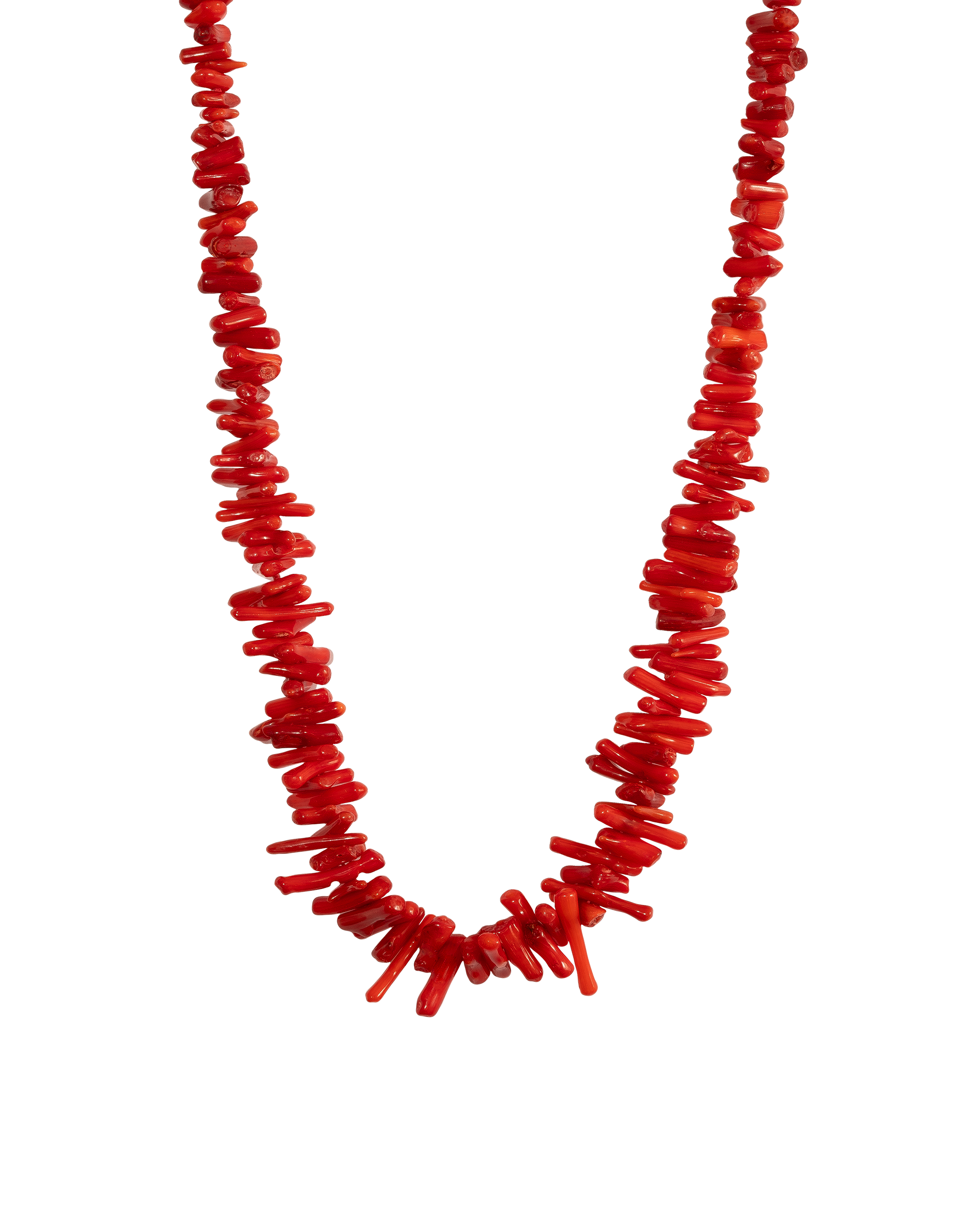 Colar feito com Coral Vermelho Natural e fecho em Prata 925