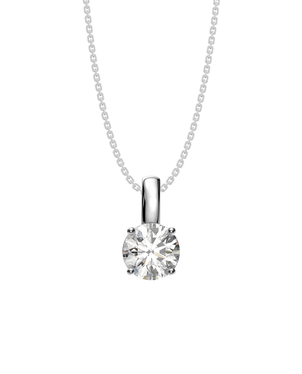 Colar Solitário Diamante de Laboratório 1ct