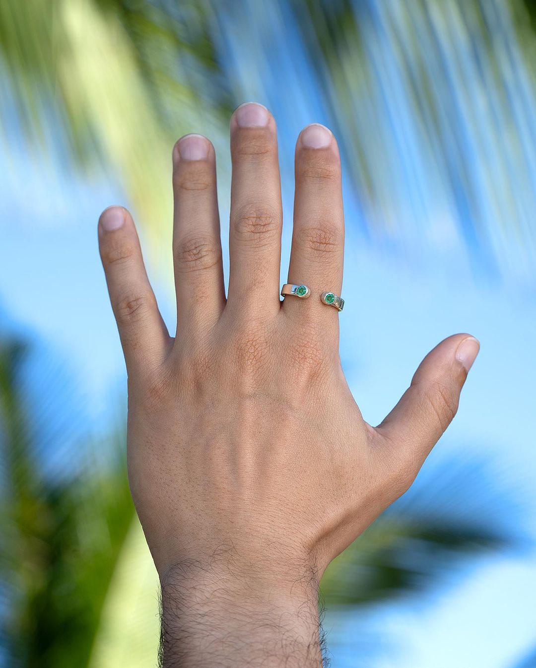 Anel Duo - Esmeralda