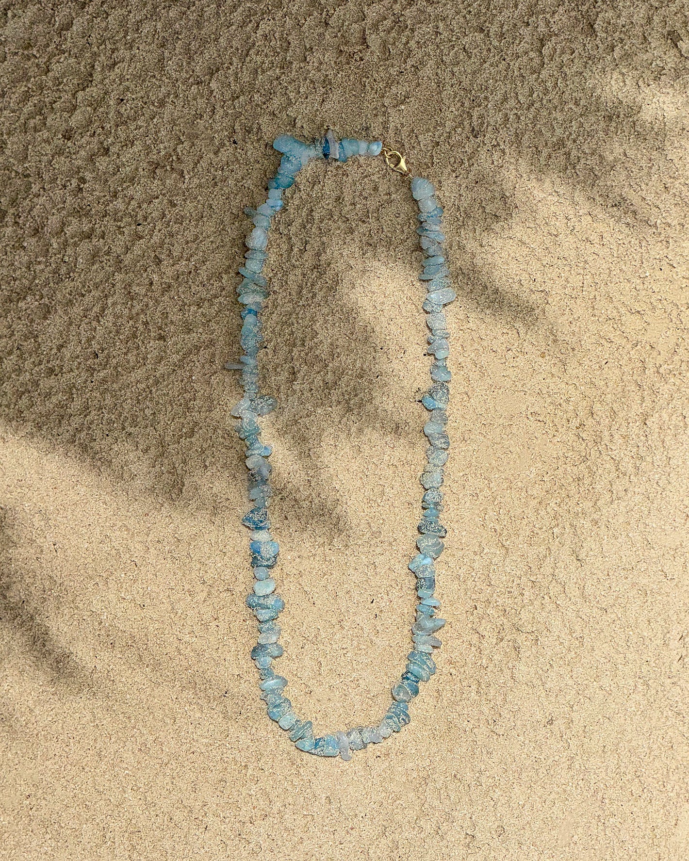 Colar Triton Cascalho - Água Marinha