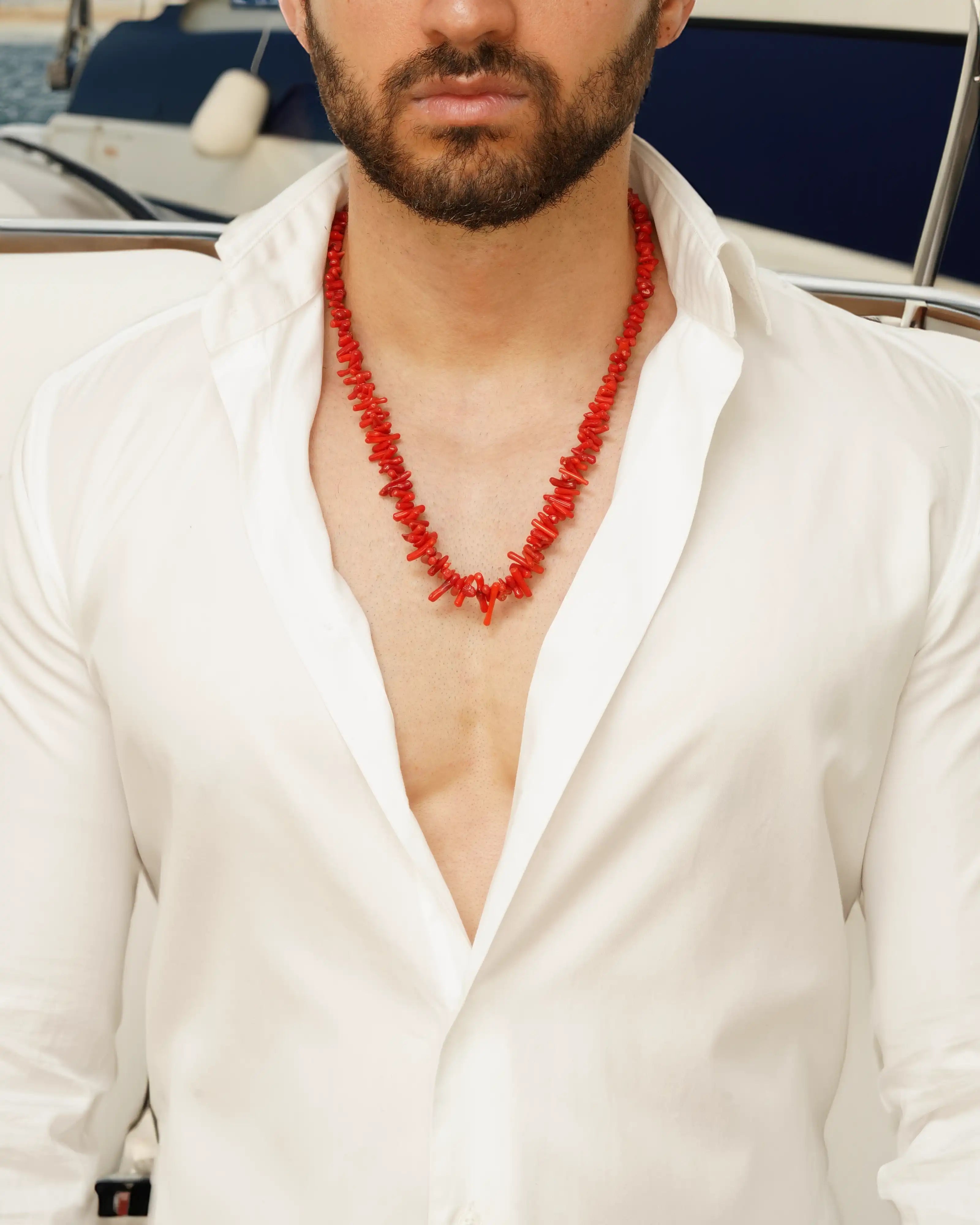 Colar Triton - Coral Vermelho