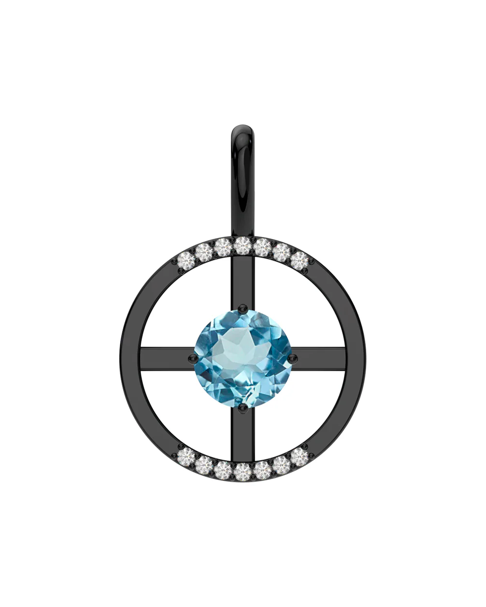 Pingente Arc - Topázio Sky + Diamantes