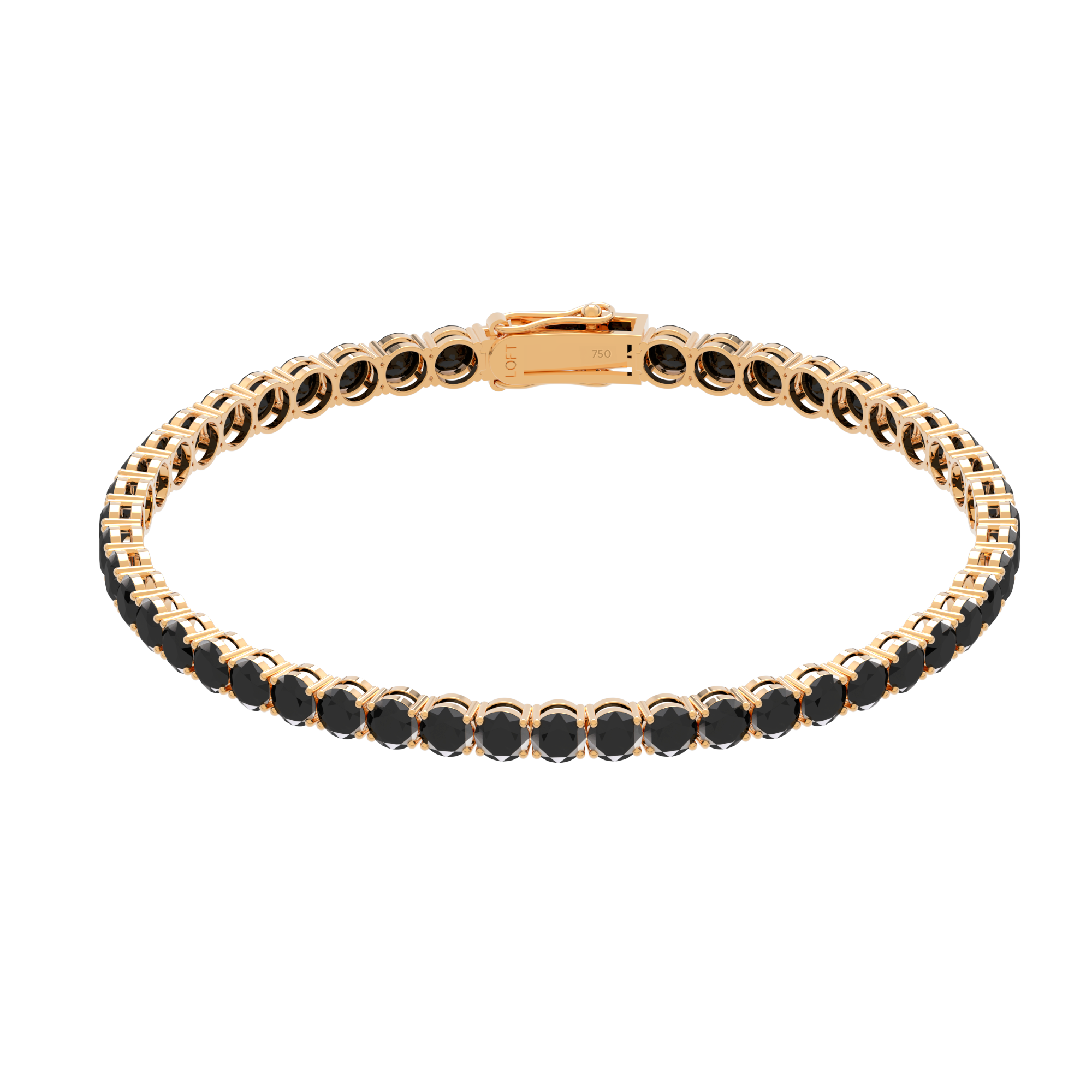 Pulseira Riviera em Ouro 18k e Diamantes Negros 4mm