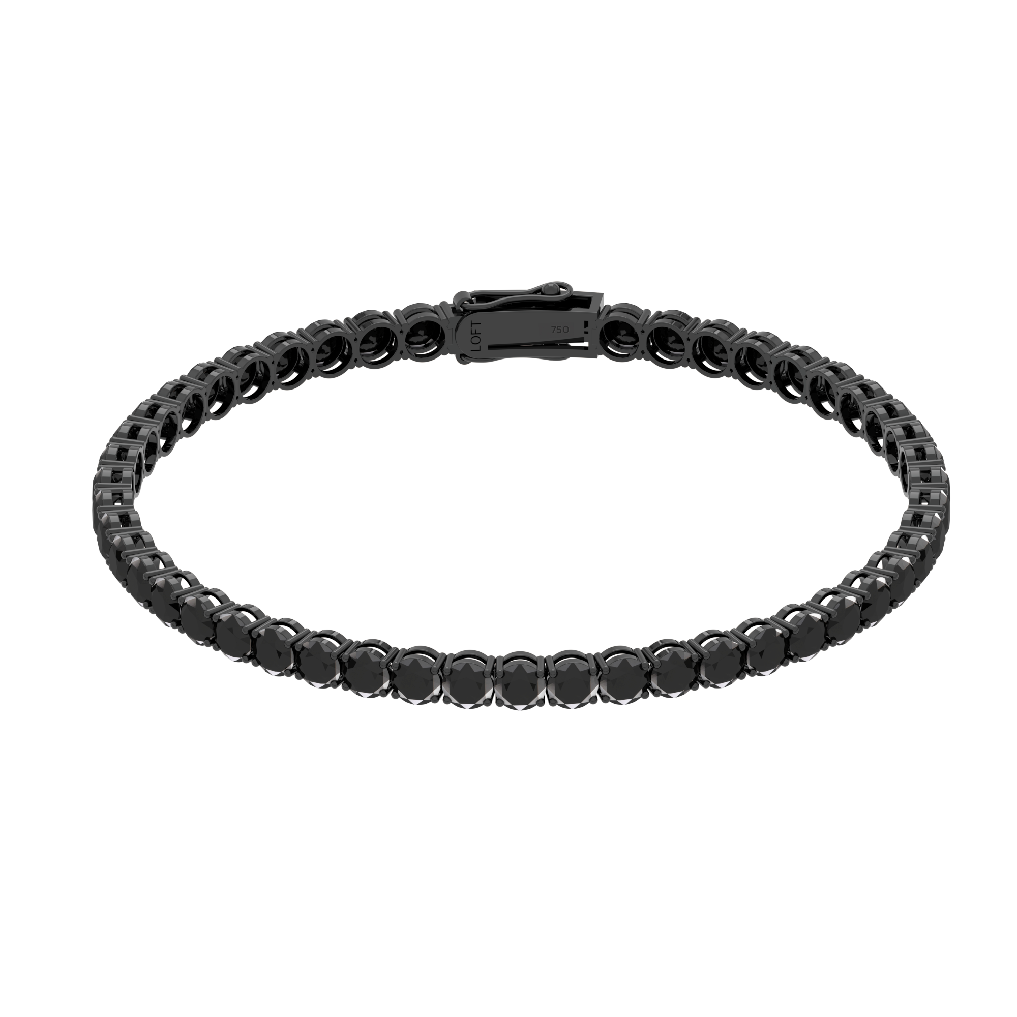 Pulseira Riviera em Ouro 18k e Diamantes Negros 4mm