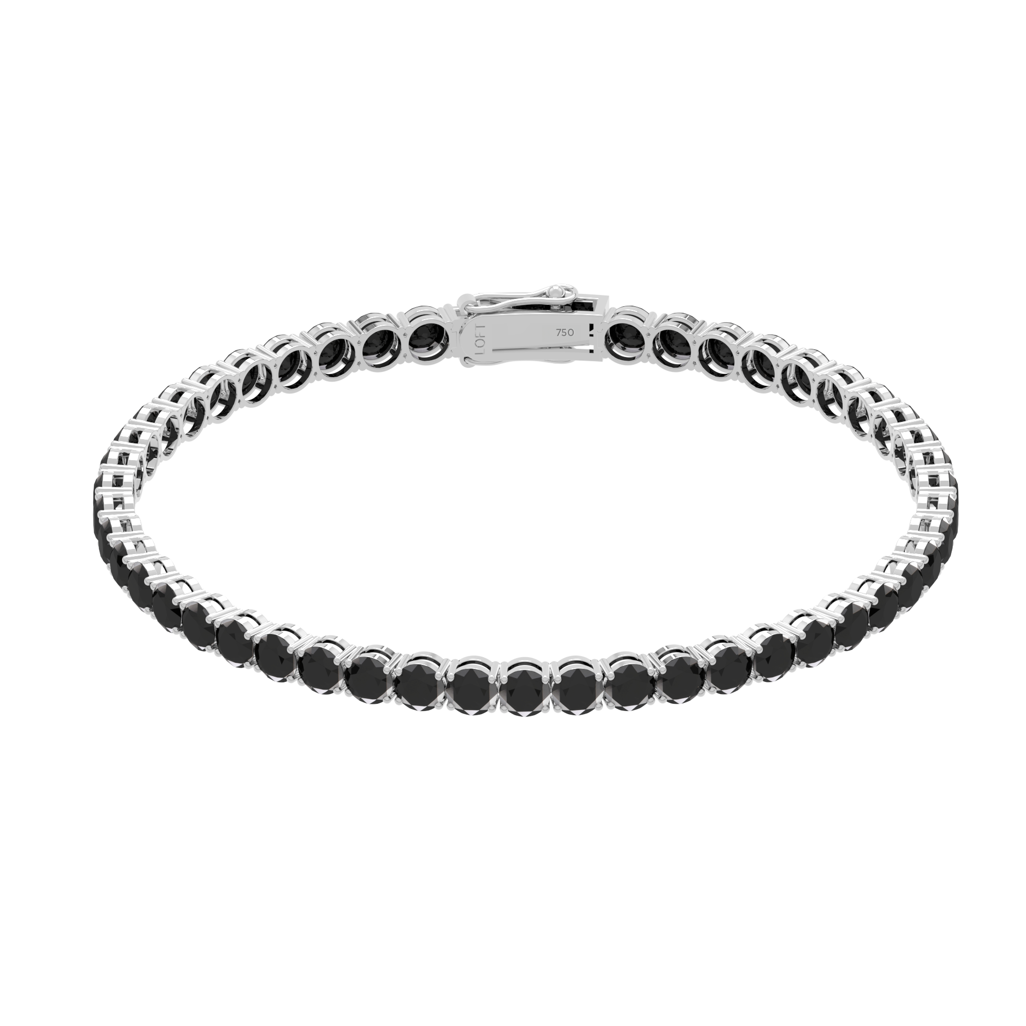 Pulseira Riviera em Ouro 18k e Diamantes Negros 4mm