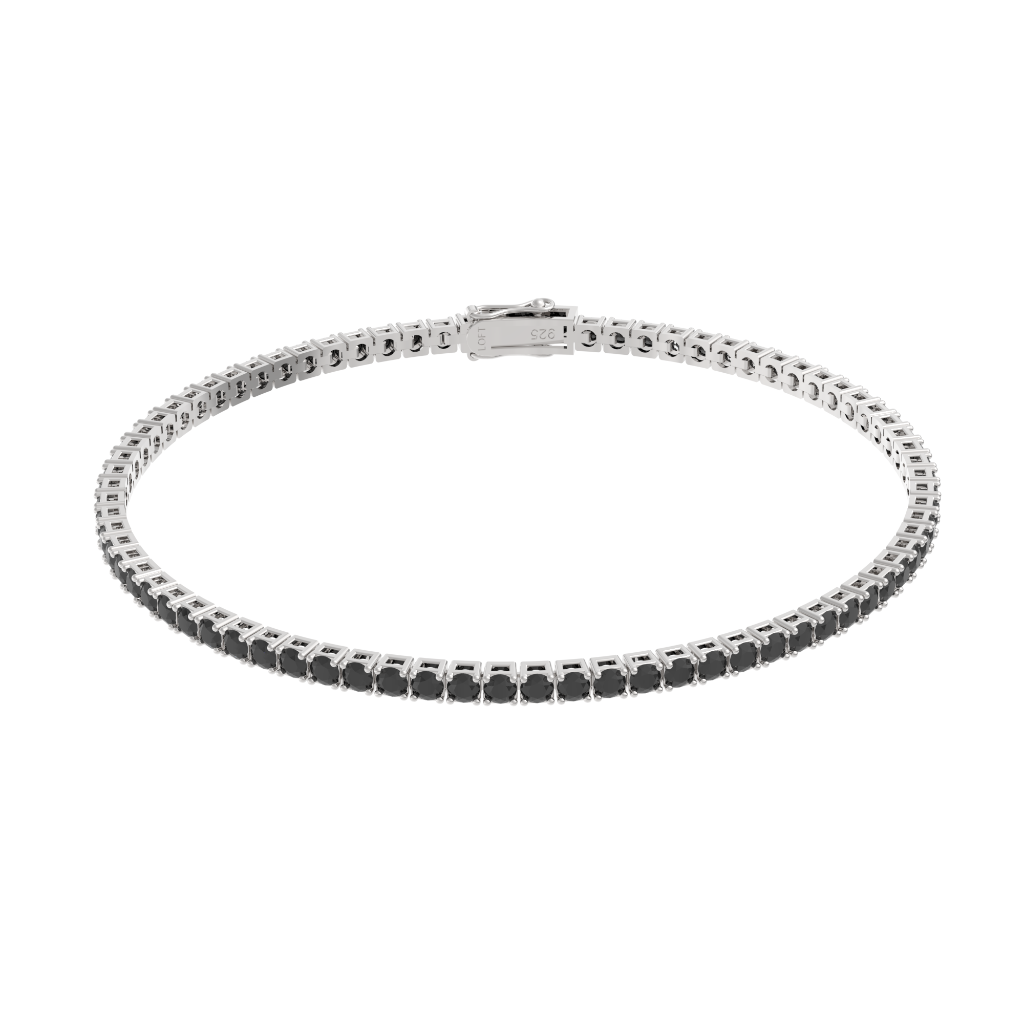 Pulseira Riviera Diamantes Negros 2mm 3pts