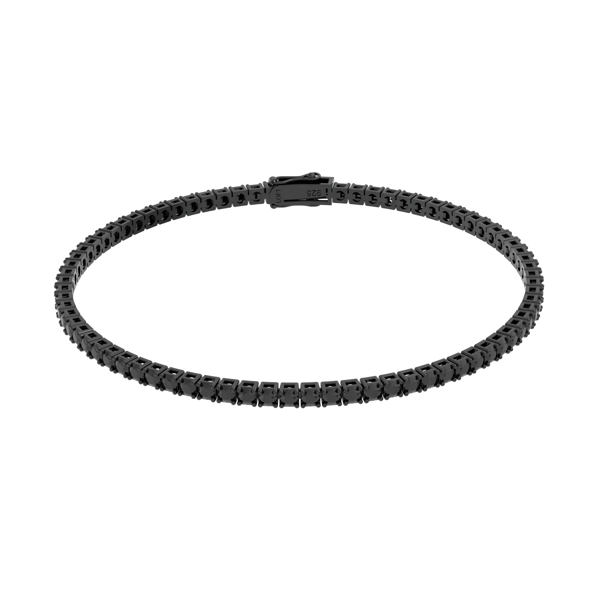 Pulseira Riviera Diamantes Negros 2mm 3pts