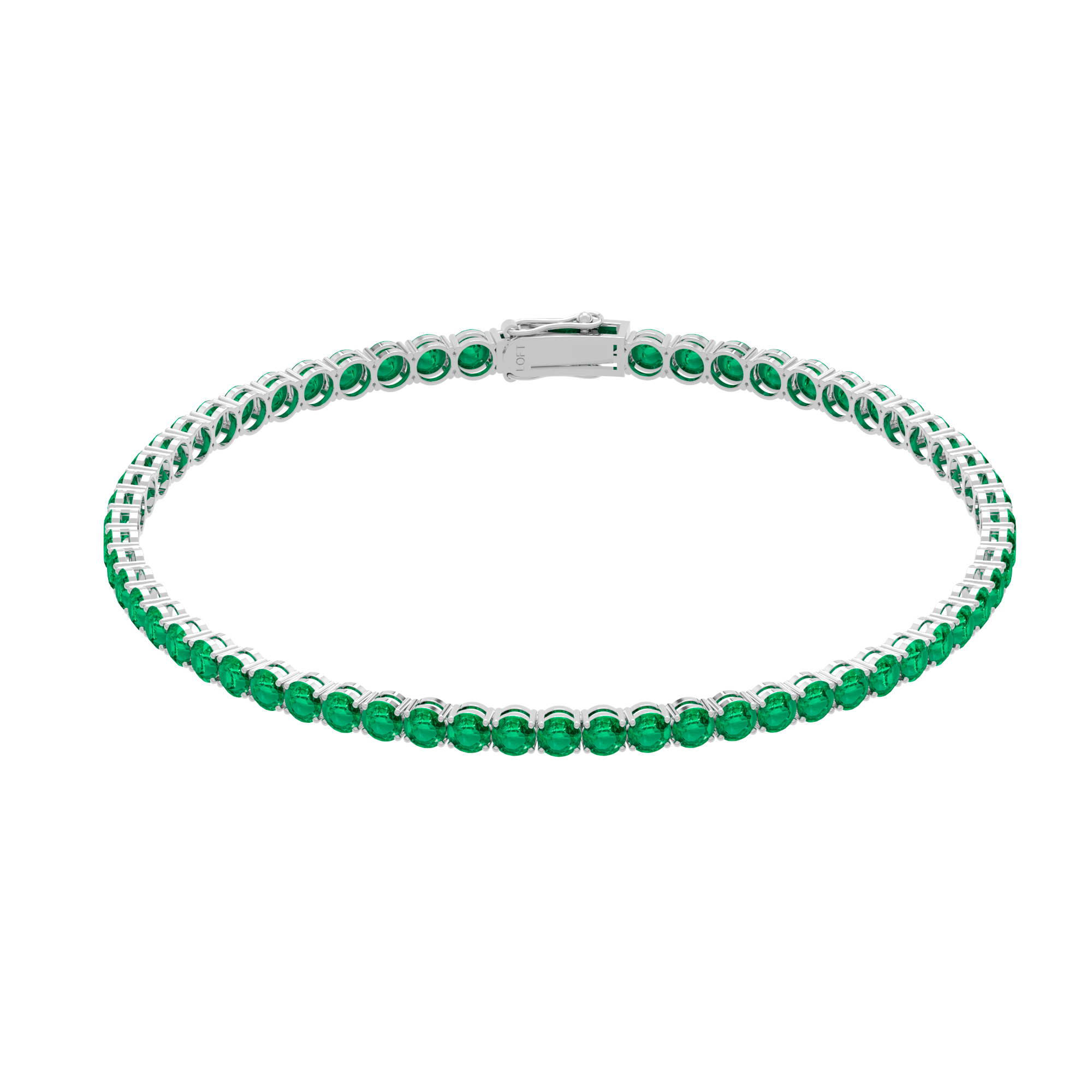 Pulseira Riviera em Ouro 18k e Esmeraldas 3mm