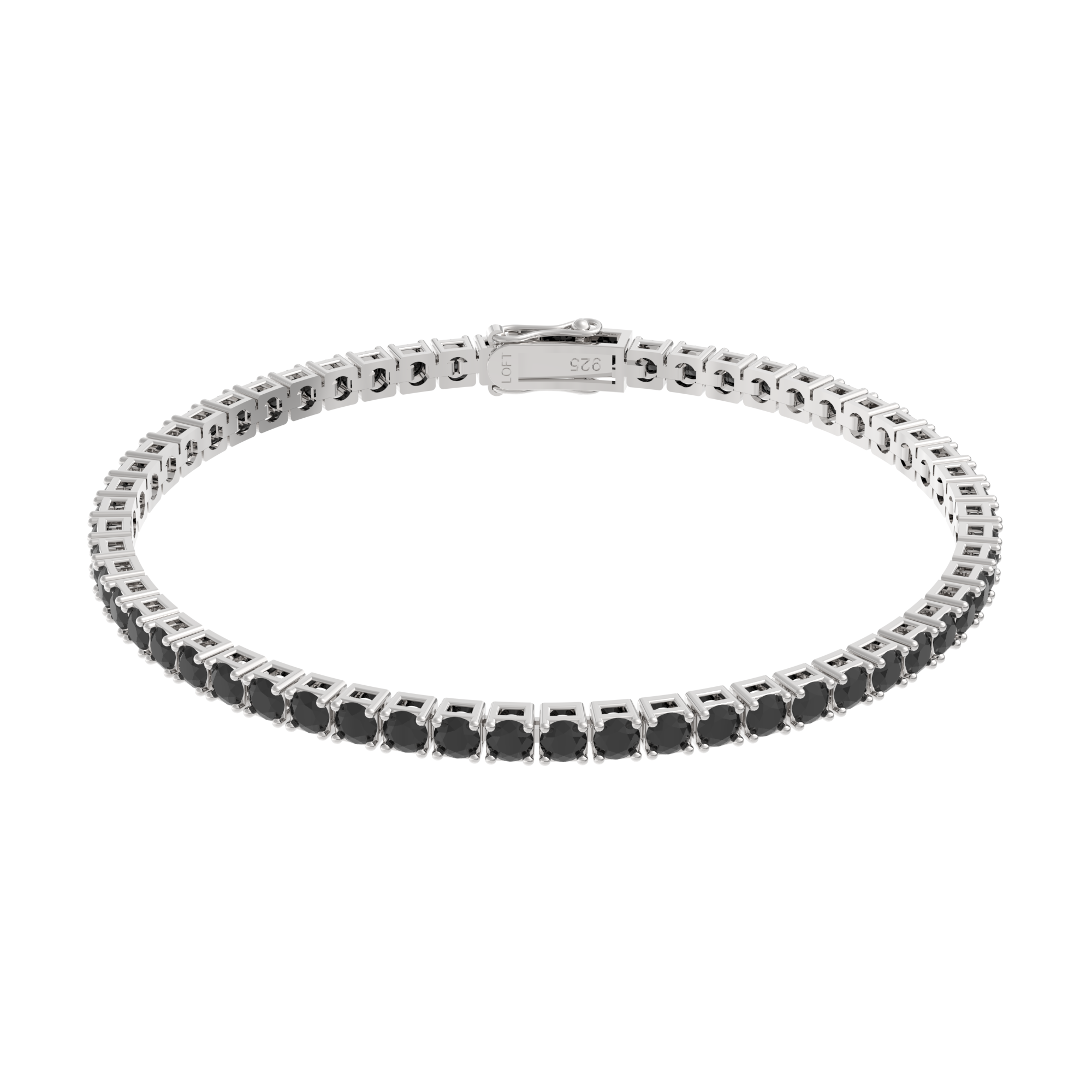 Pulseira Riviera Espinélios Negros 3mm