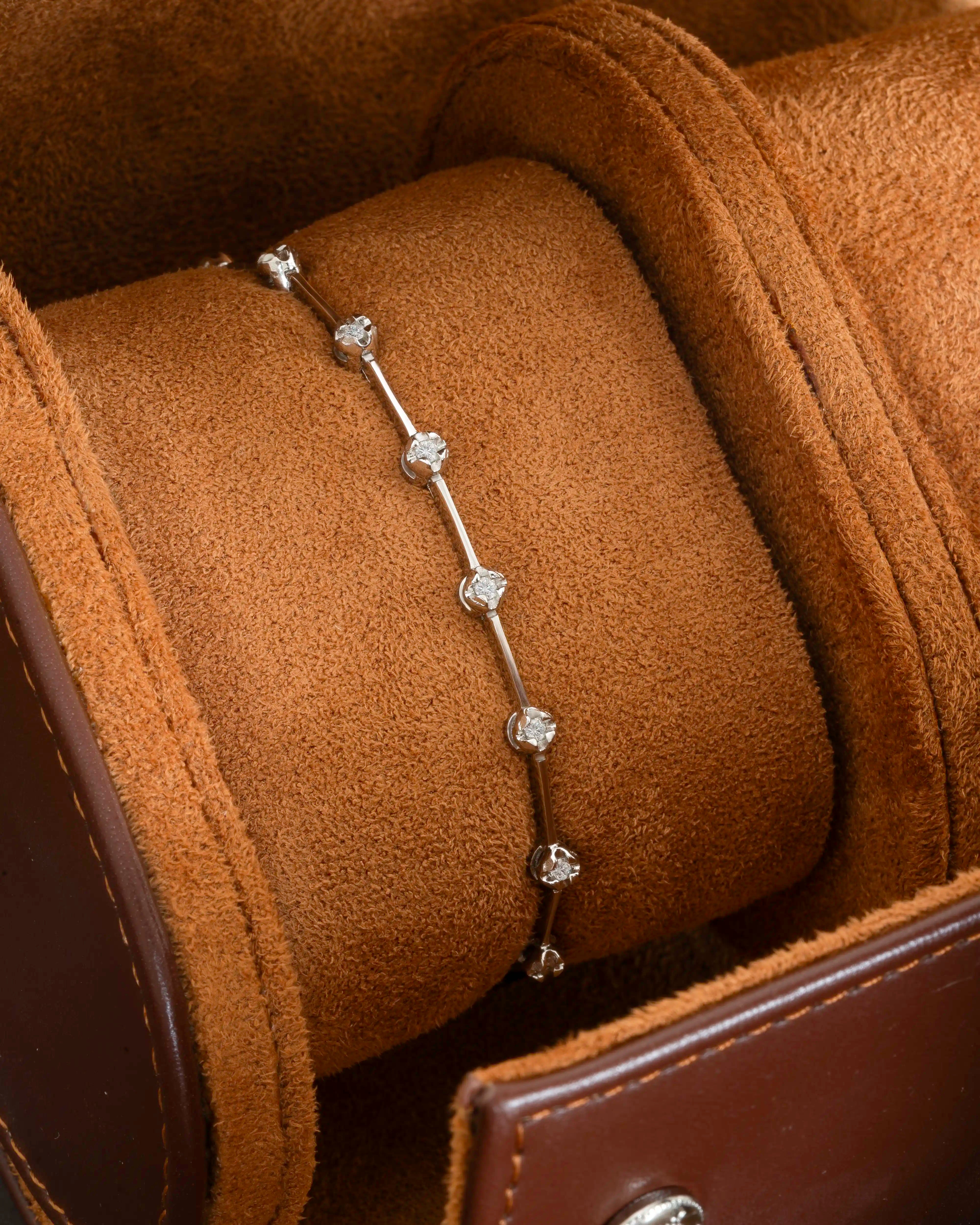 Pulseira Riviera Fio Faca Diamantes 2mm 3pts