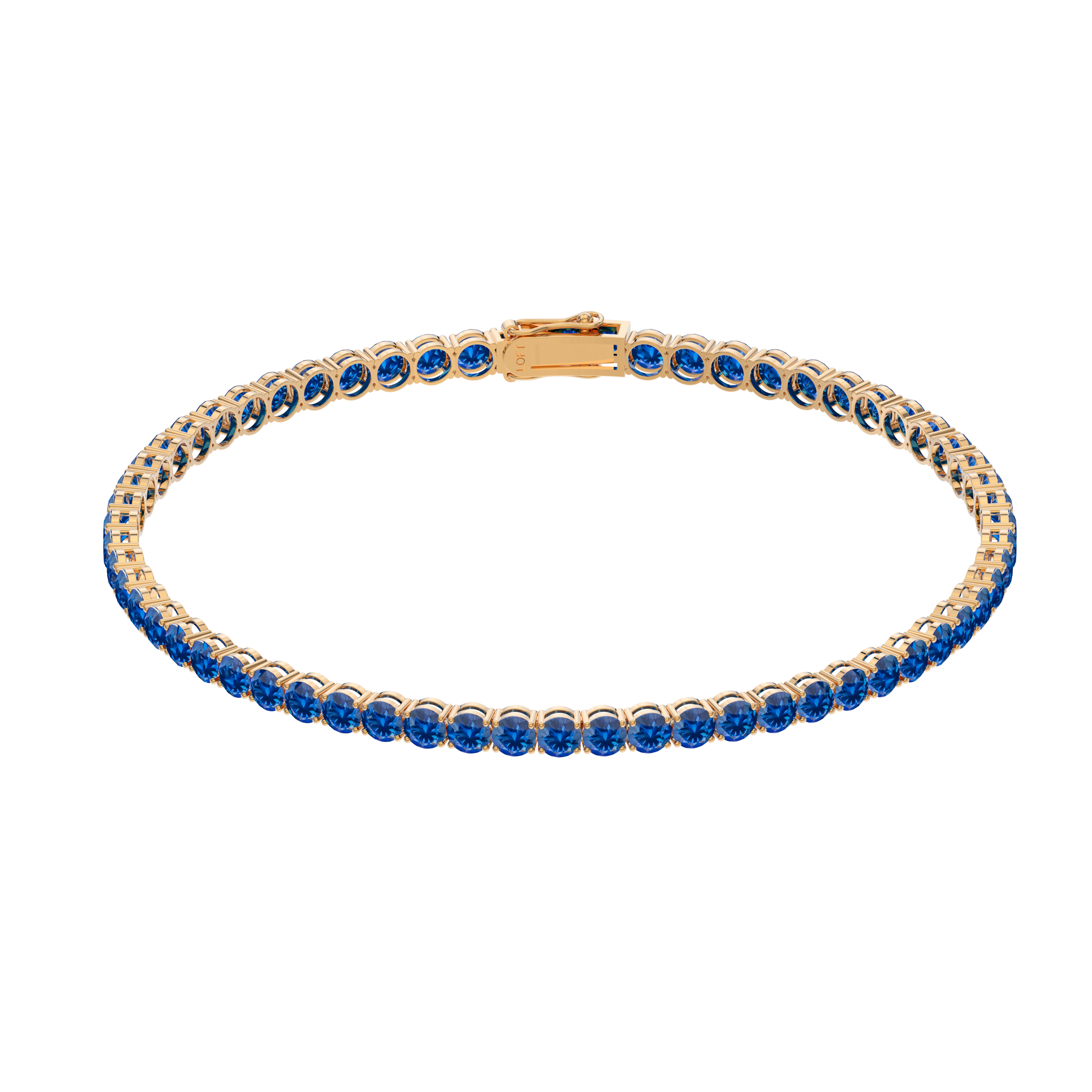Pulseira Riviera em Ouro 18k e Safiras 3mm