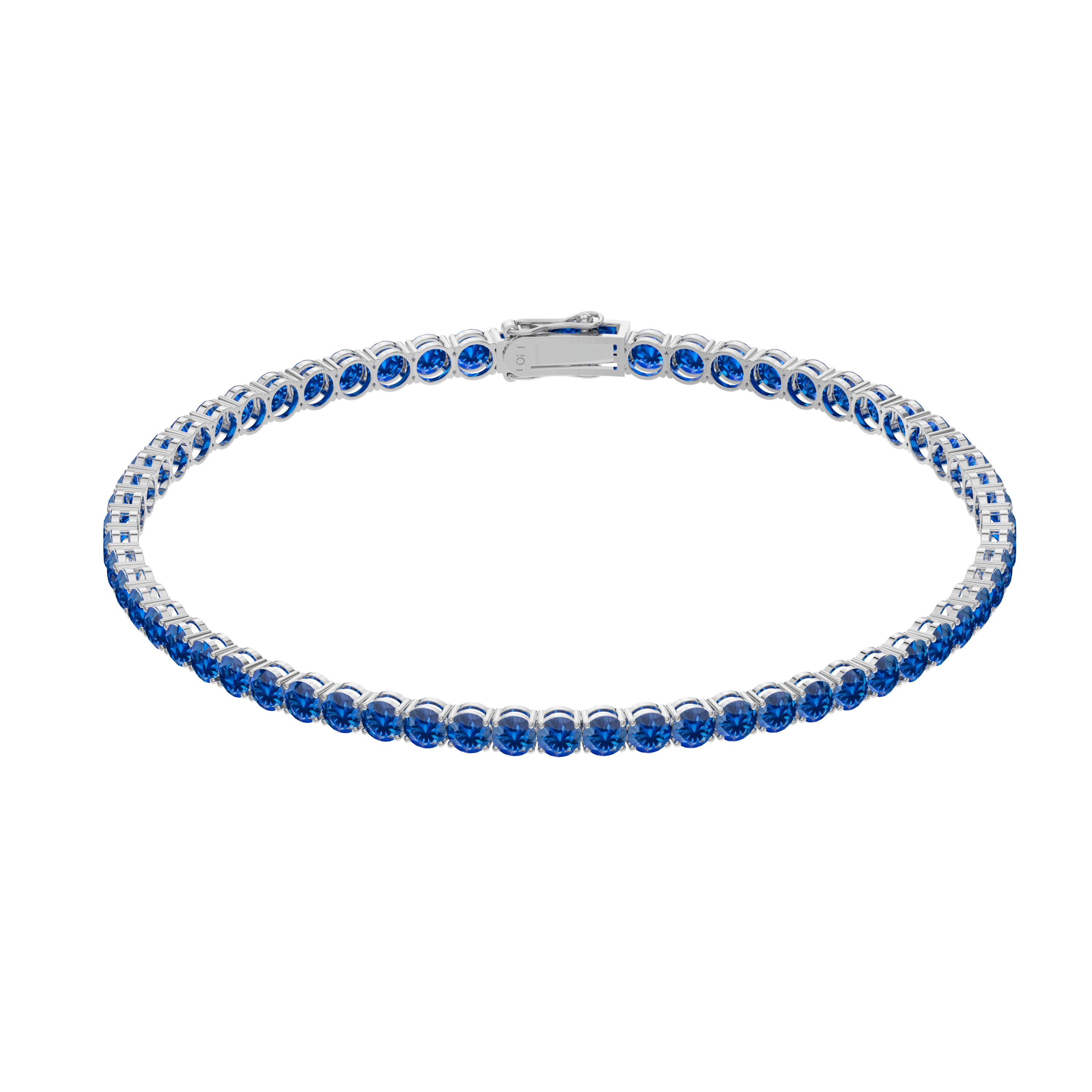 Pulseira Riviera em Ouro 18k e Safiras 3mm