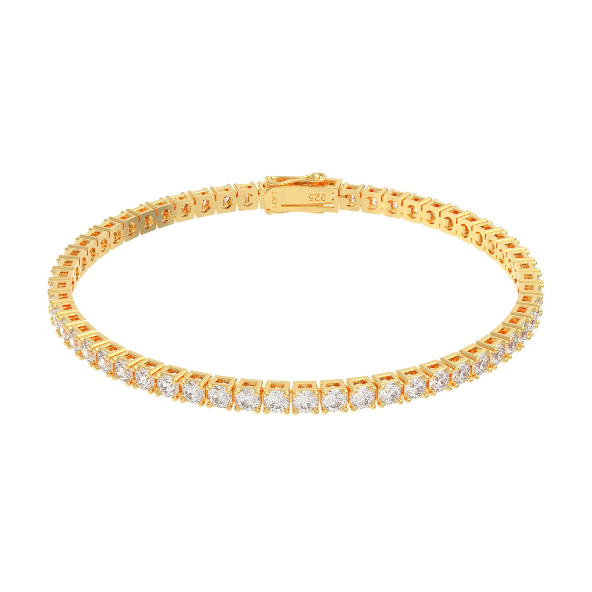 Pulseira Riviera Zircônias Brancas 3mm