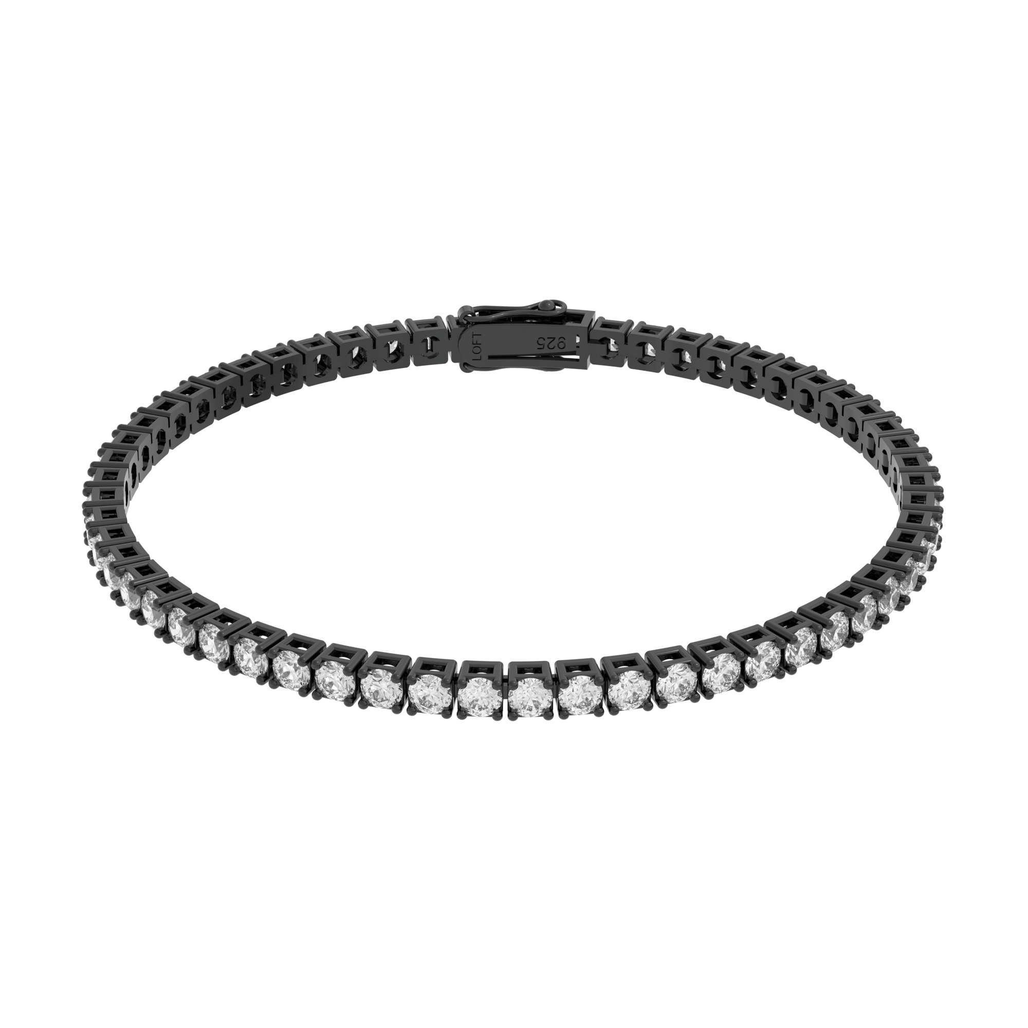 Pulseira Riviera Zircônias Brancas 3mm