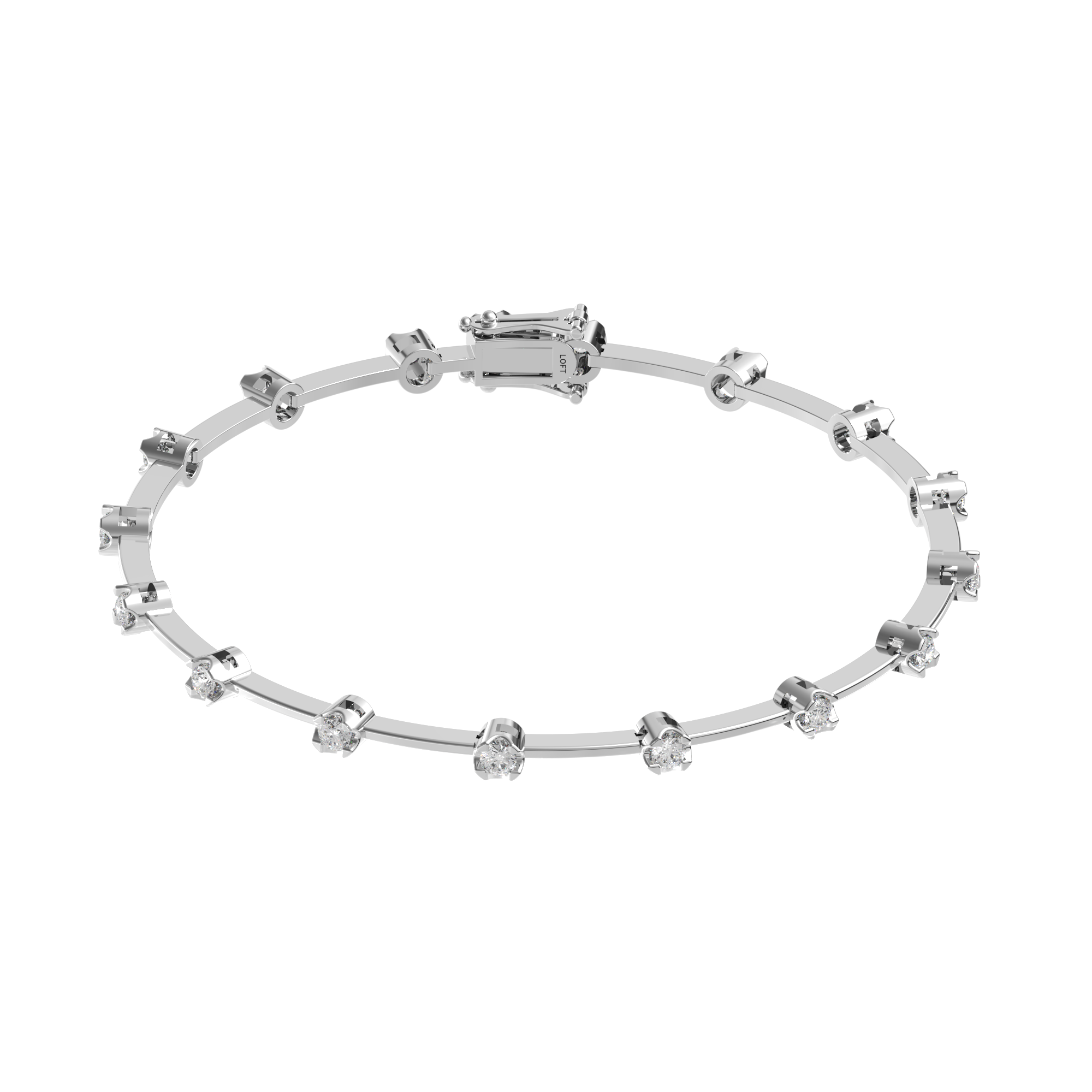 Pulseira Riviera Fio Faca Diamantes 2mm 3pts