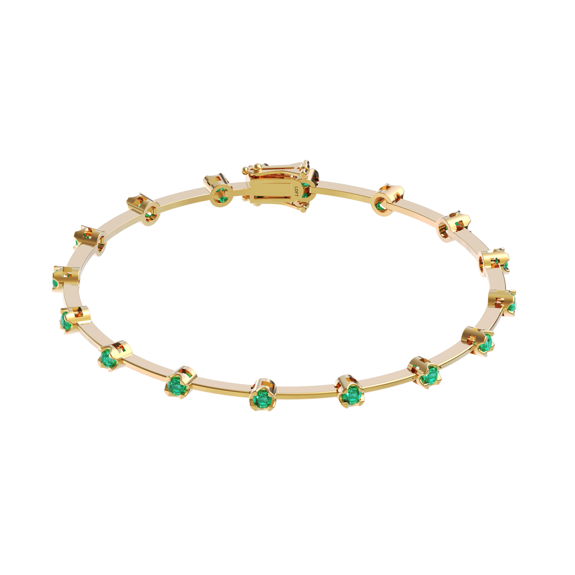 Pulseira Riviera Fio Faca Esmeraldas 2mm 3pts