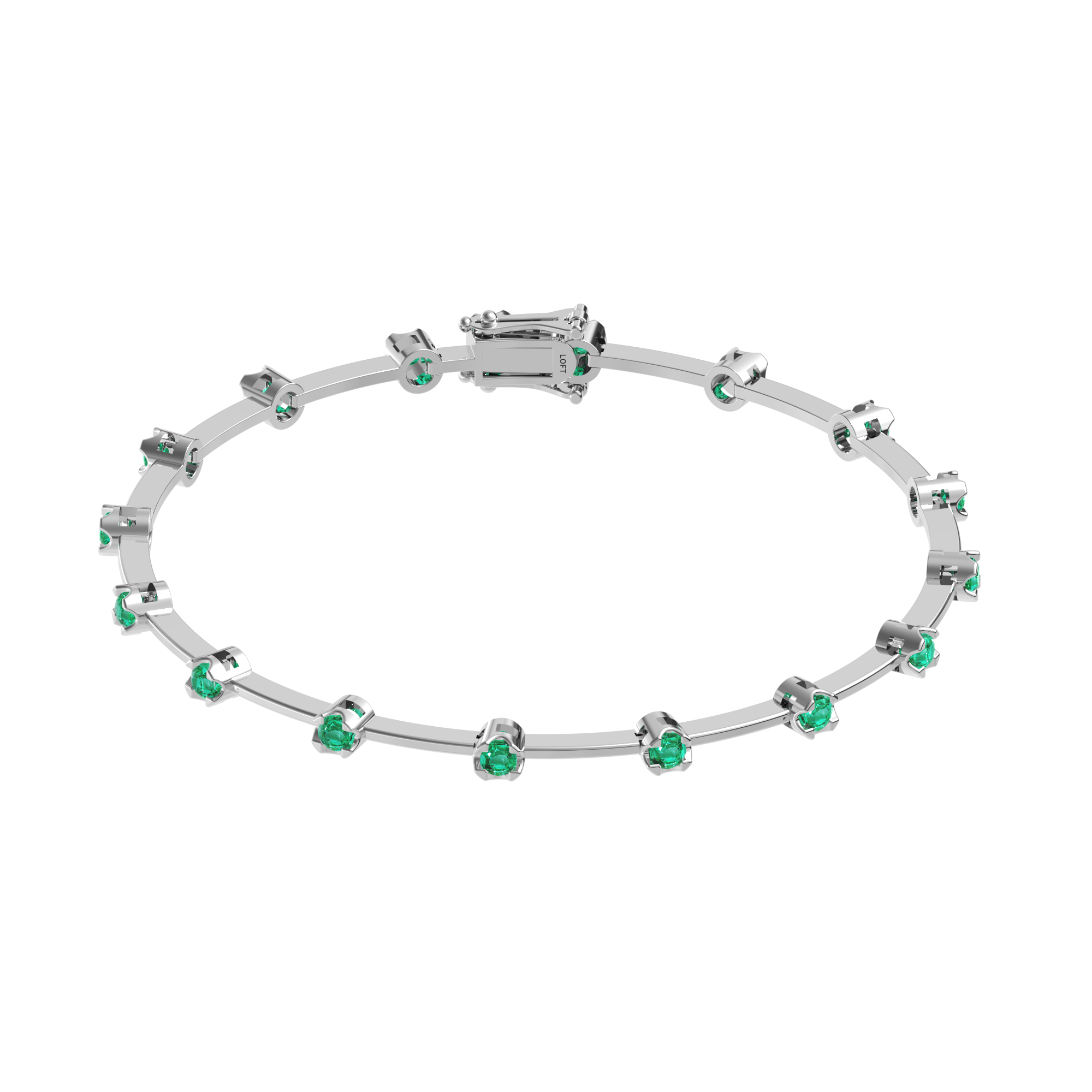 Pulseira Riviera Fio Faca Esmeraldas 2mm 3pts