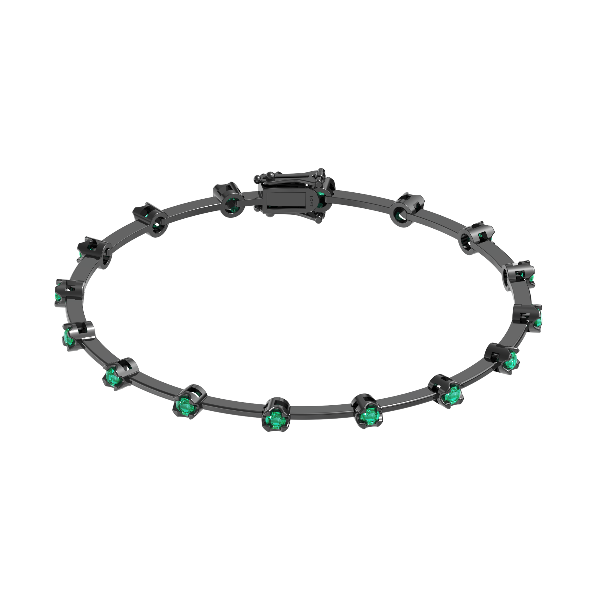 Pulseira Riviera Fio Faca Esmeraldas 2mm 3pts