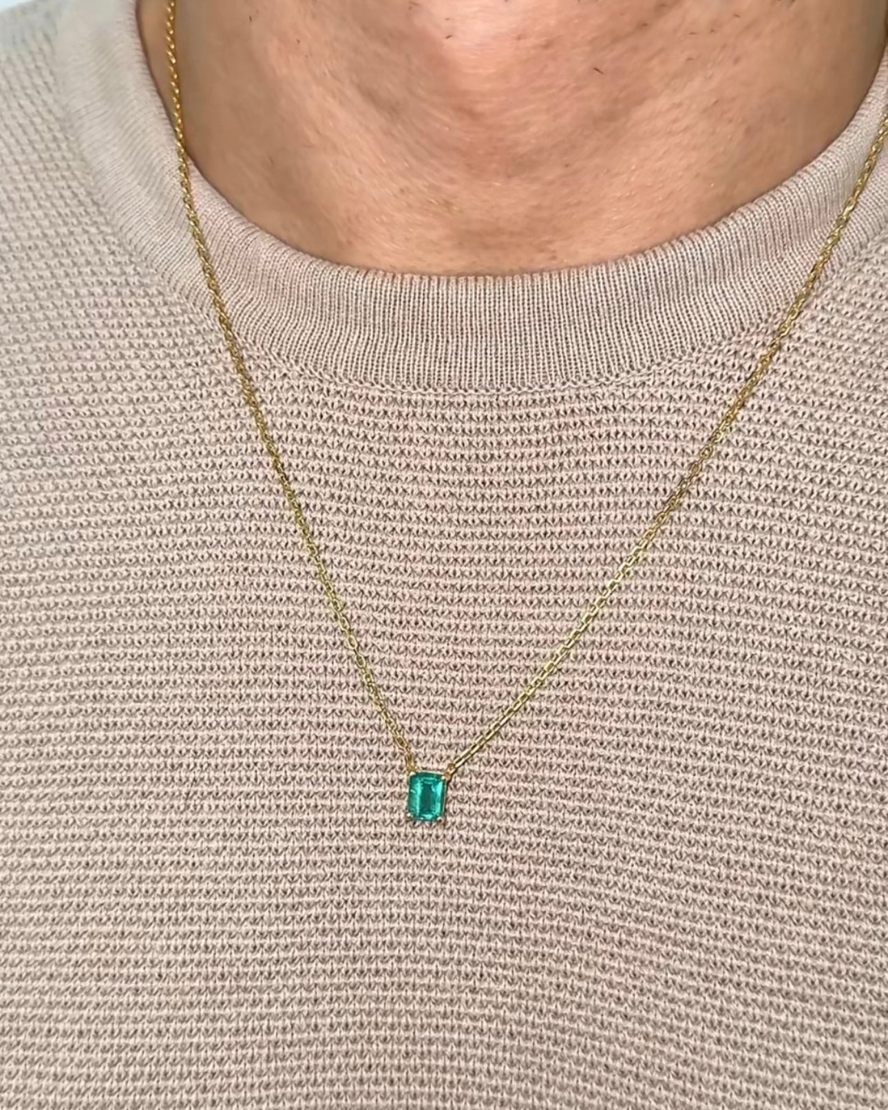 Colar Esmeralda Natural - Loft Masculino