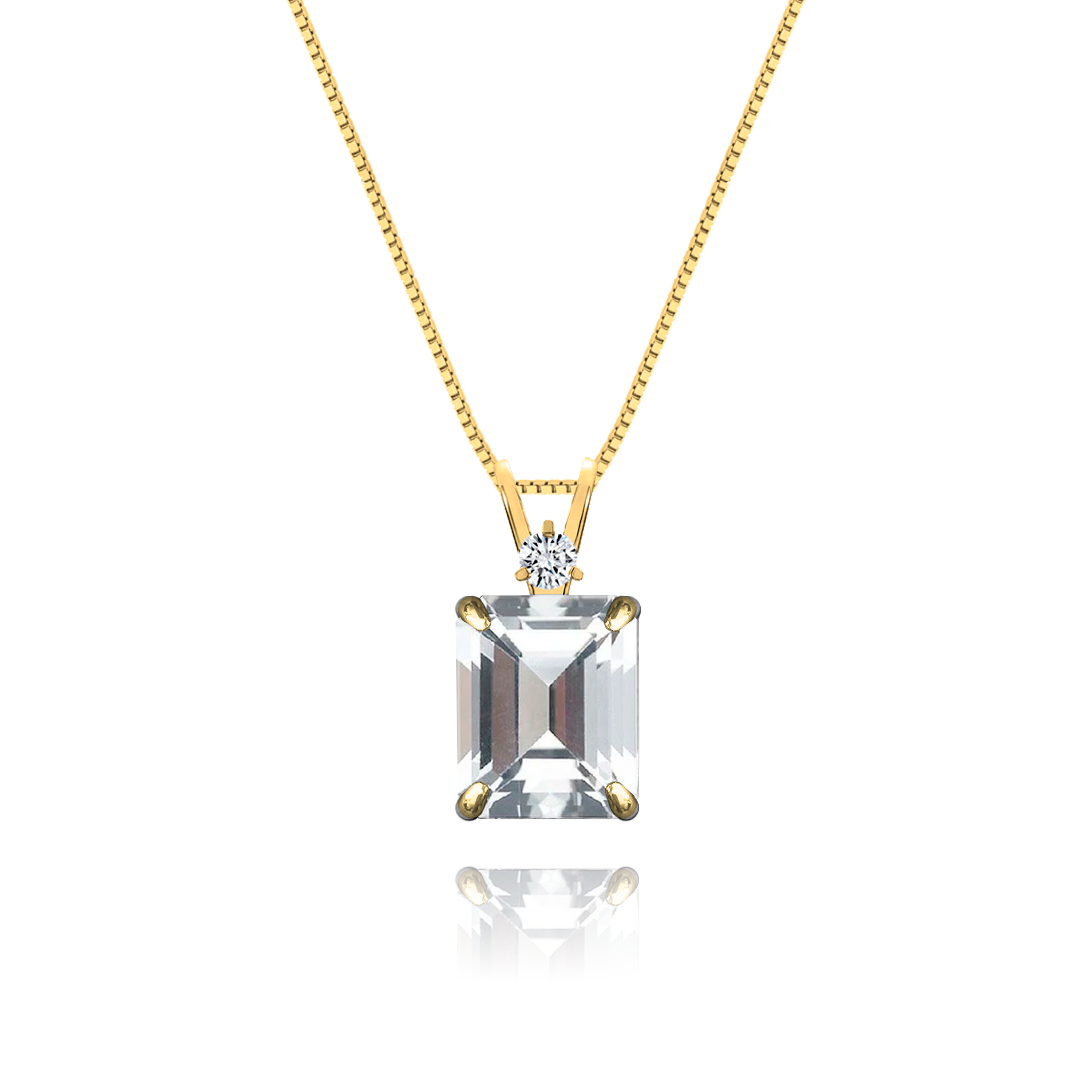 Colar Topázio Incolor + Diamante