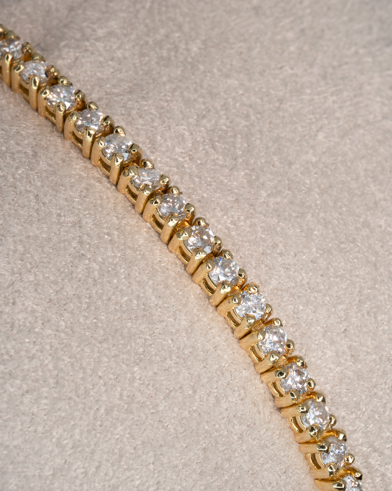 Pulseira Riviera Ouro Amarelo e Diamantes 2mm 3pts