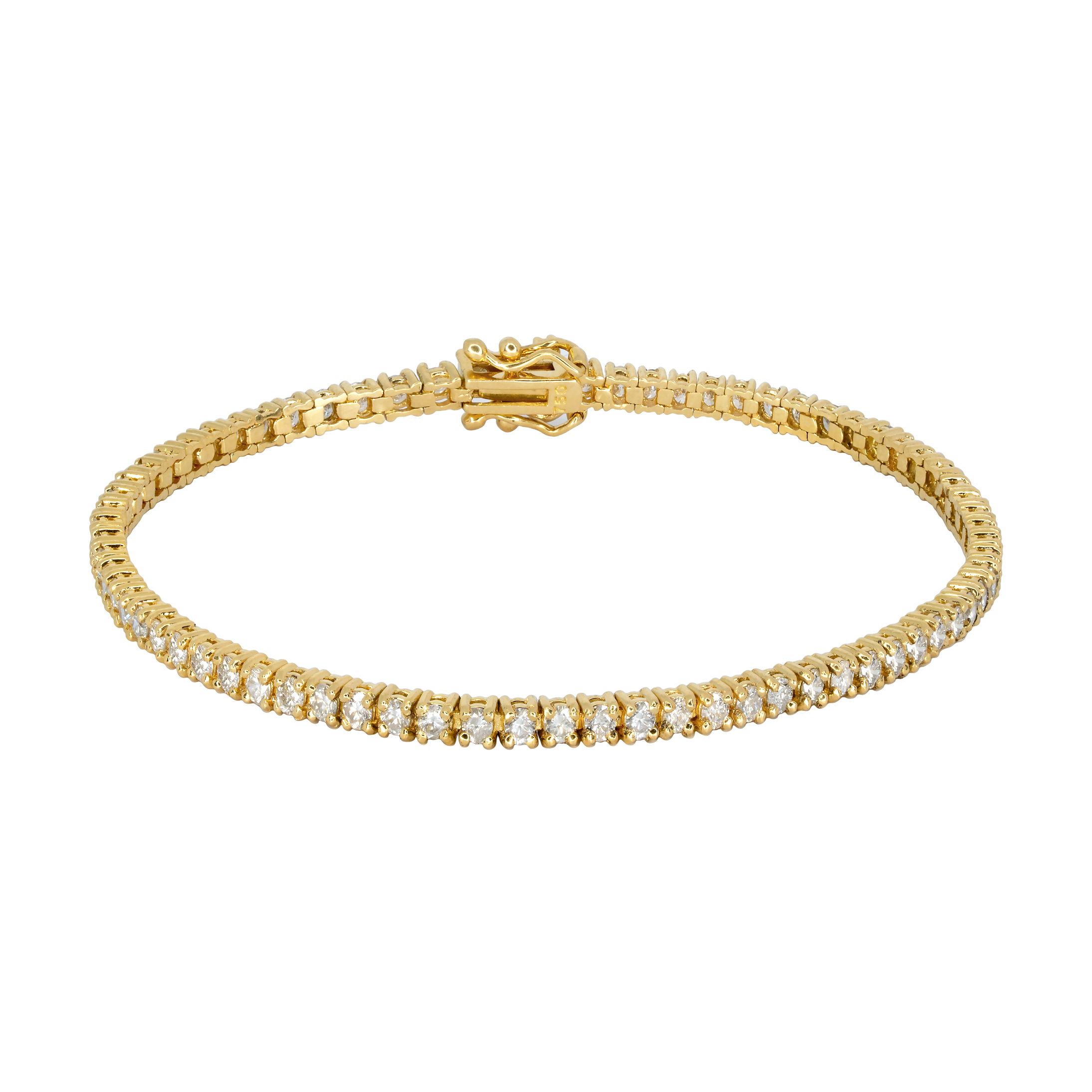 Pulseira Riviera Ouro Amarelo e Diamantes 2mm 3pts