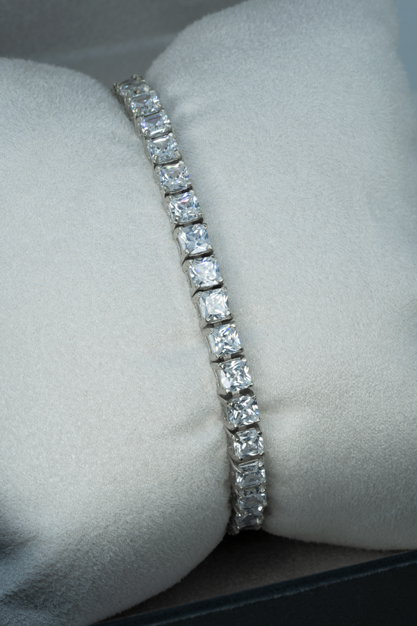 Pulseira Riviera Zircônia Branca 4mm