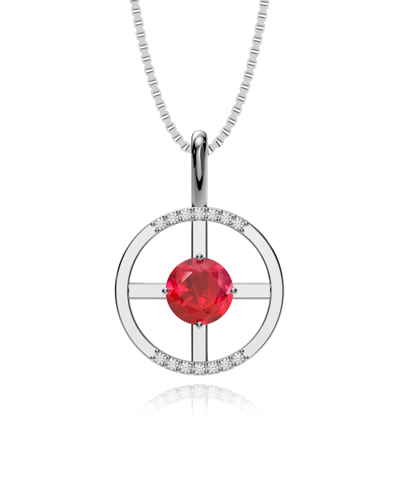 Colar Arc - Rubi + Diamantes