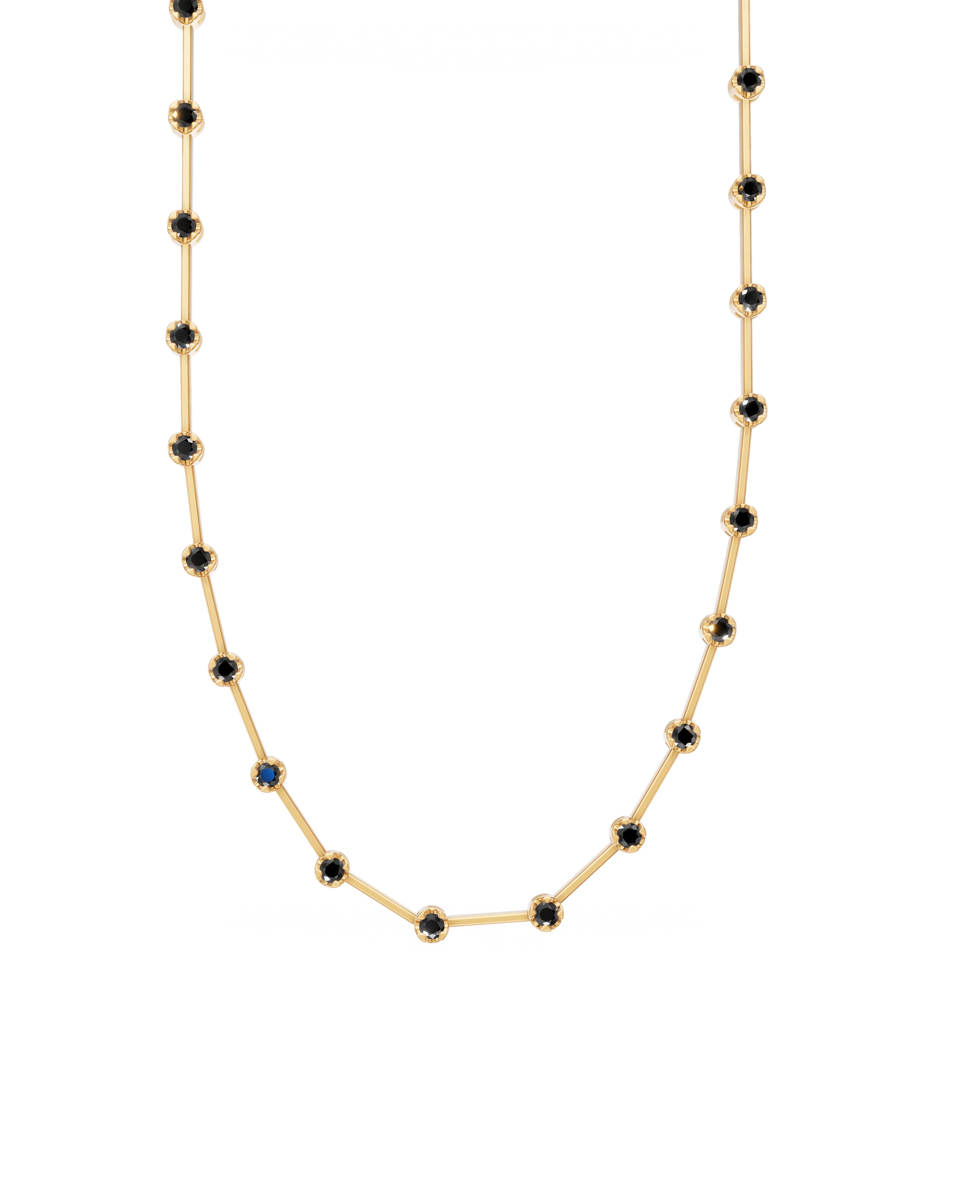 Colar Riviera Fio Faca Diamantes Negros 2mm 3pts