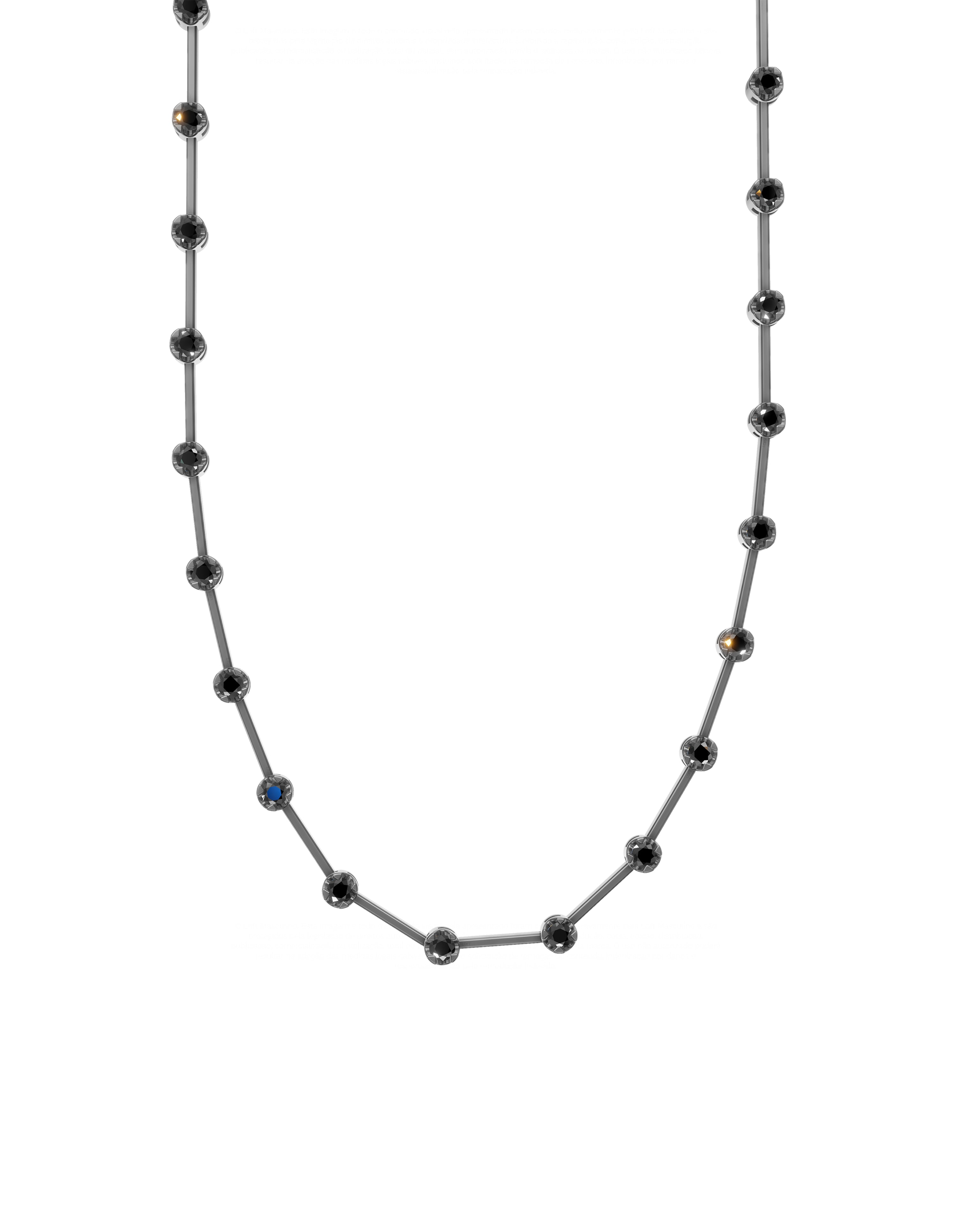 Colar Riviera Fio Faca Diamantes Negros 2mm 3pts
