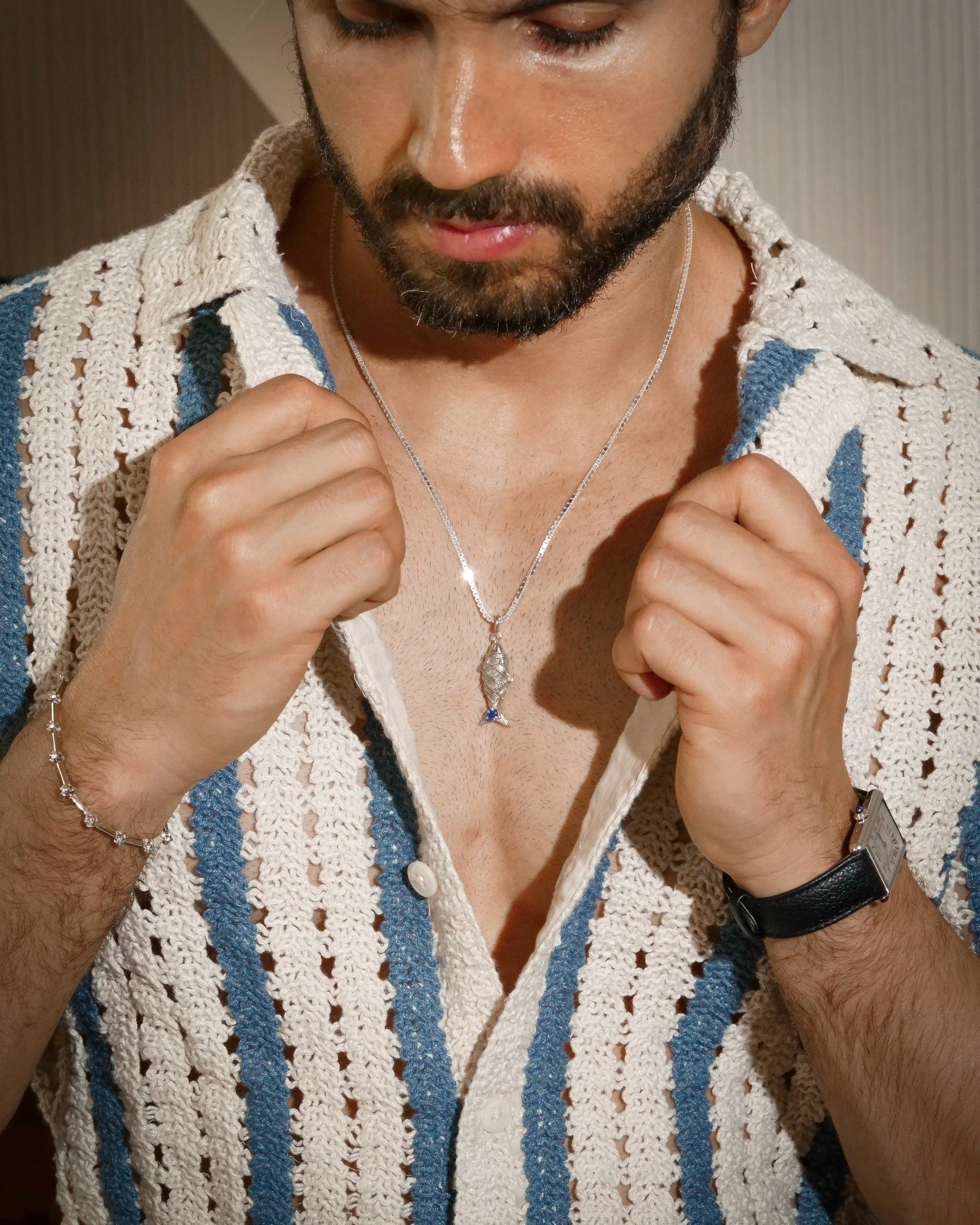 Colar Sardine - Safira