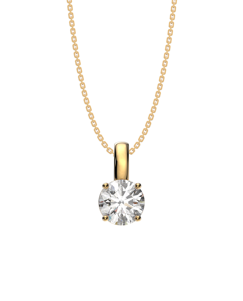 Colar Solitário Diamante de Laboratório 1ct