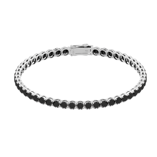 Pulseira Riviera em Ouro 18k e Diamantes Negros 4mm
