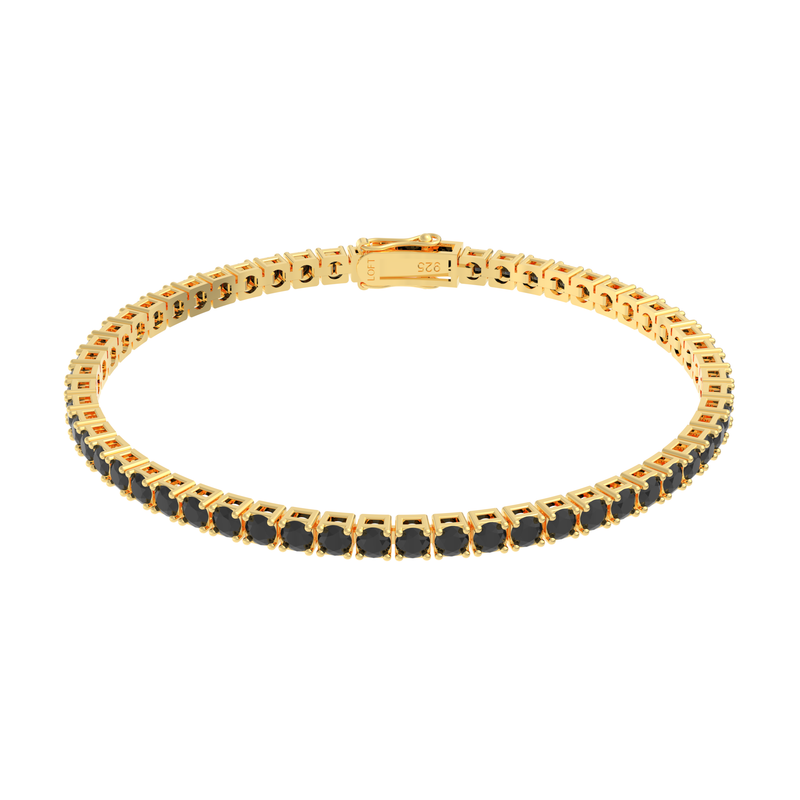Pulseira Riviera Espinélios Negros 3mm