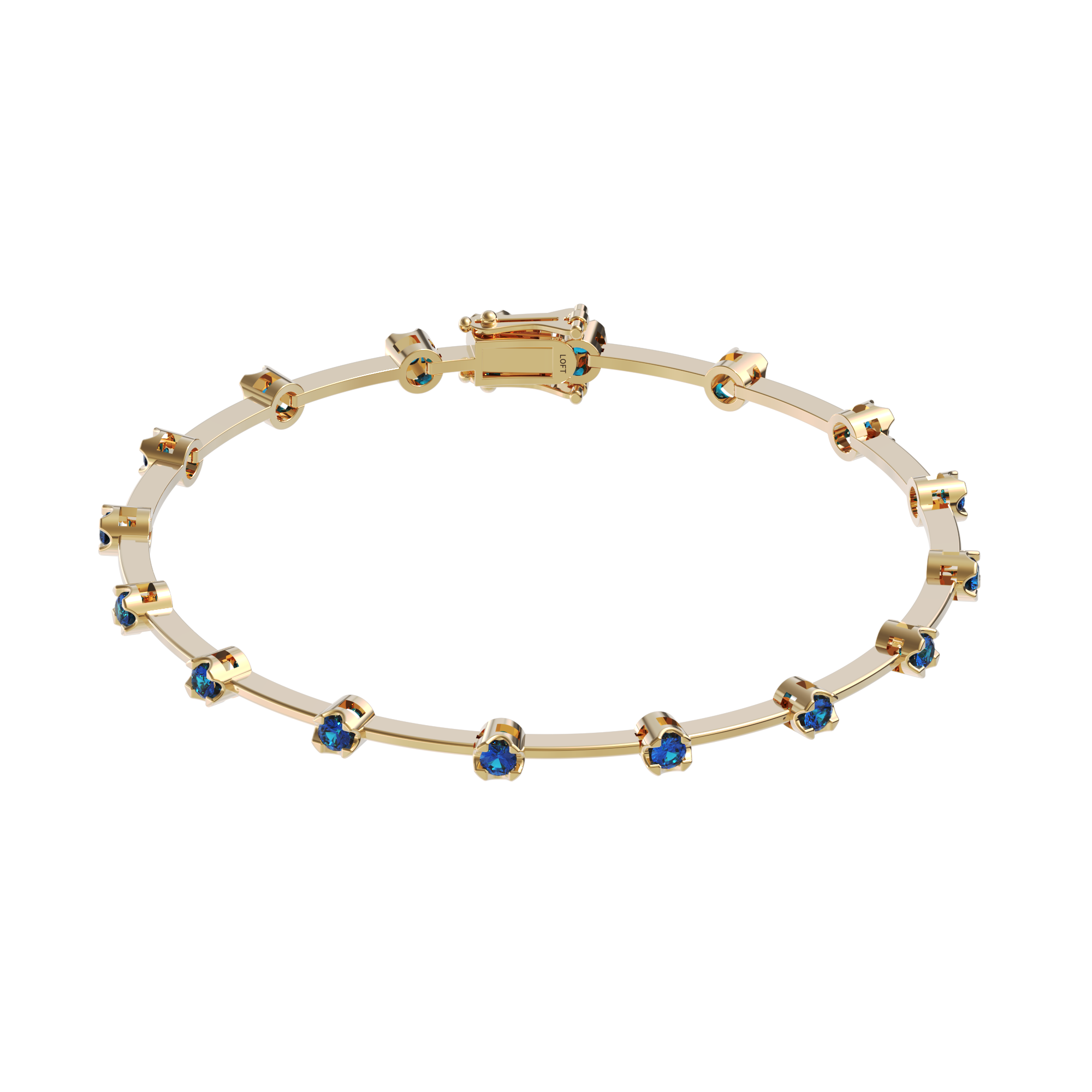 Pulseira Riviera Fio Faca Safiras 2mm 3pts