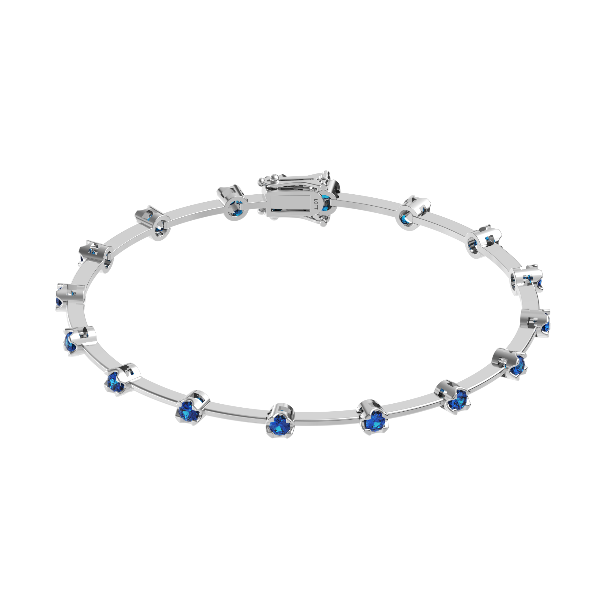 Pulseira Riviera Fio Faca Safiras 2mm 3pts