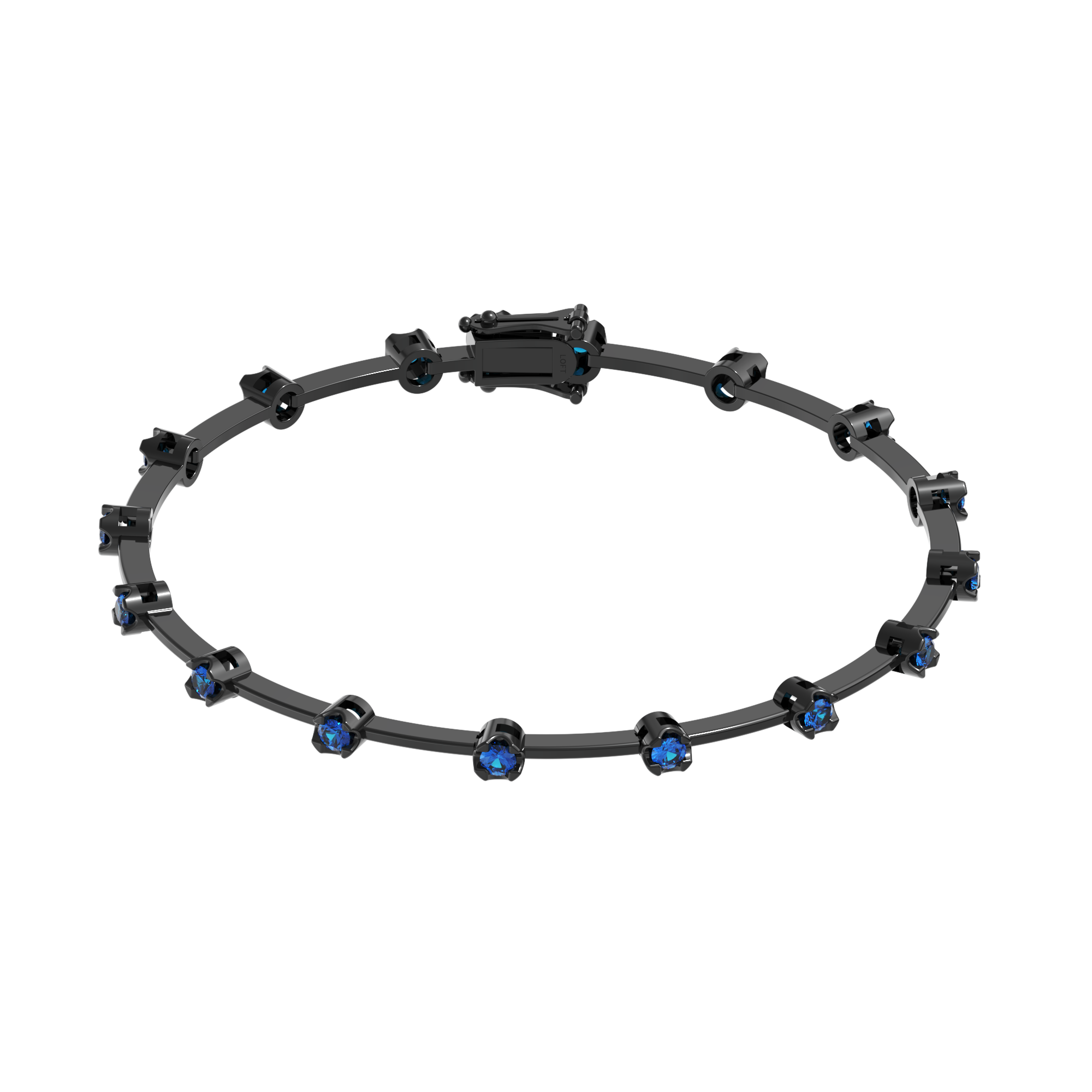 Pulseira Riviera Fio Faca Safiras 2mm 3pts