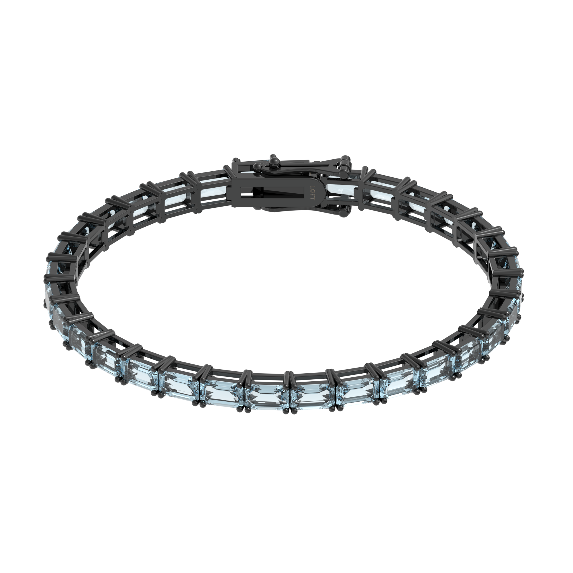 Pulseira Riviera Água Marinha Retangular 3x5mm
